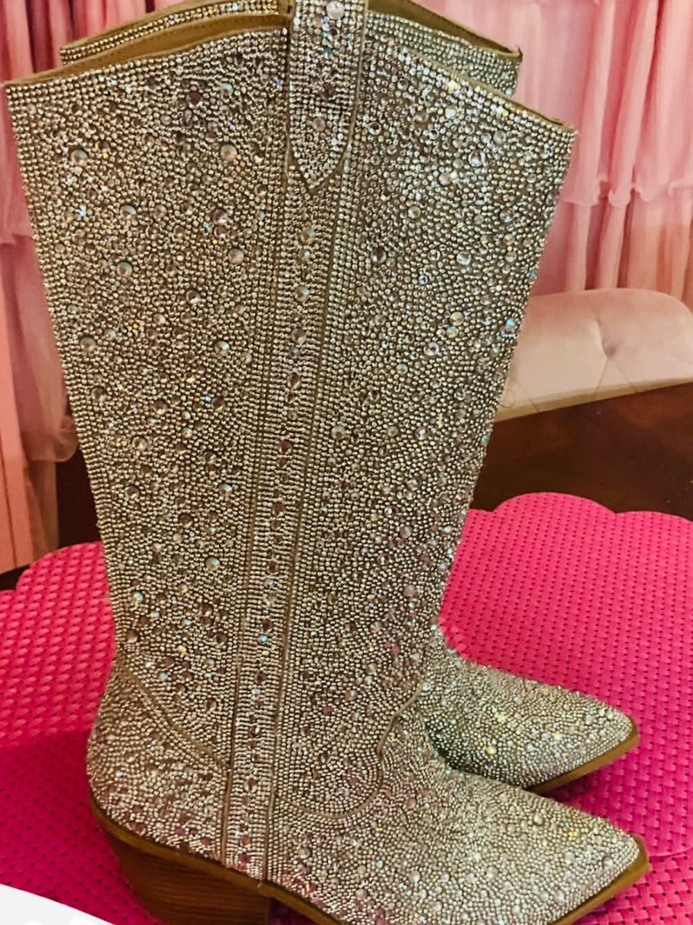 Embellished Crystal Women's Western Boots - Only worn once